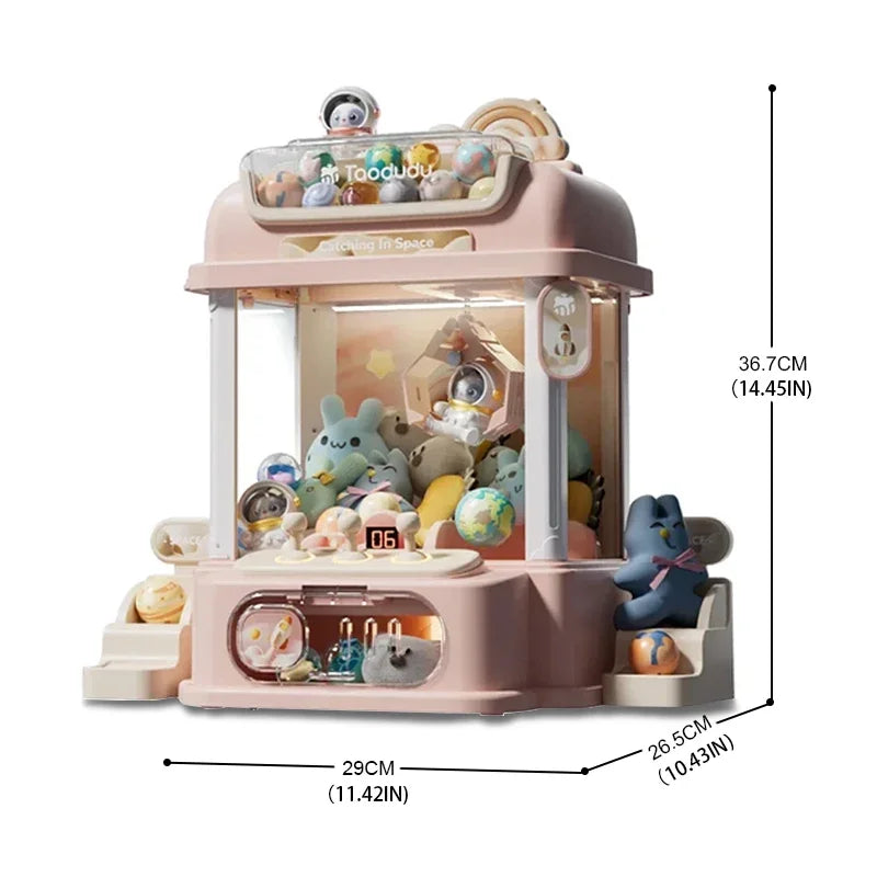 Claw Machine for Kids Doll Machine Toy for Kids Mini Cartoon Claw Crane Machines with Light Music Home Doll Grasping Machine