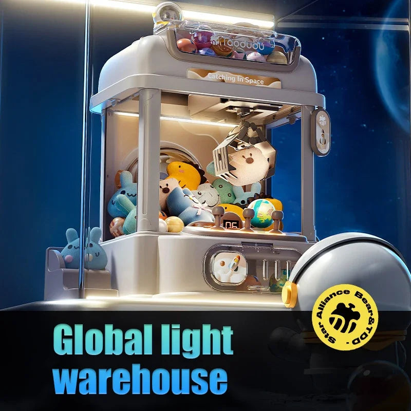 Claw Machine for Kids Doll Machine Toy for Kids Mini Cartoon Claw Crane Machines with Light Music Home Doll Grasping Machine