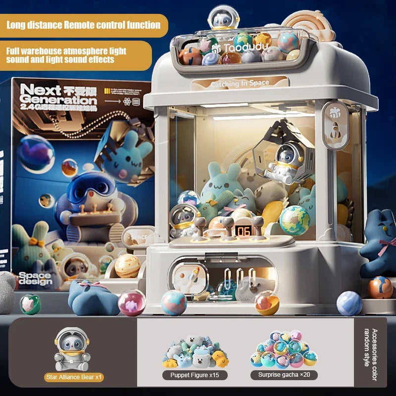 Claw Machine for Kids Doll Machine Toy for Kids Mini Cartoon Claw Crane Machines with Light Music Home Doll Grasping Machine