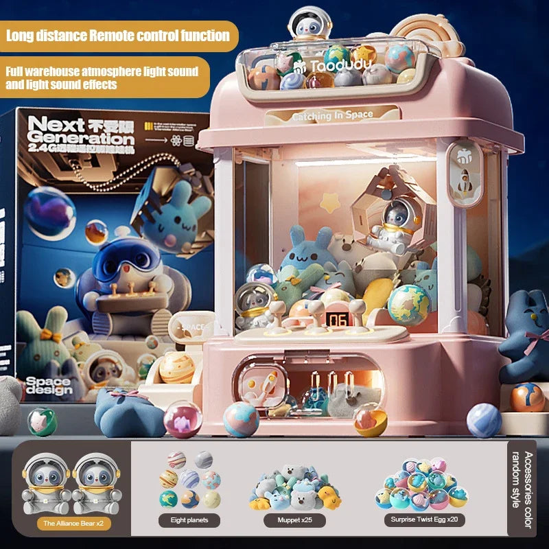 Claw Machine for Kids Doll Machine Toy for Kids Mini Cartoon Claw Crane Machines with Light Music Home Doll Grasping Machine