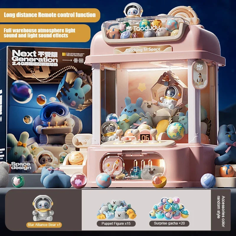 Claw Machine for Kids Doll Machine Toy for Kids Mini Cartoon Claw Crane Machines with Light Music Home Doll Grasping Machine