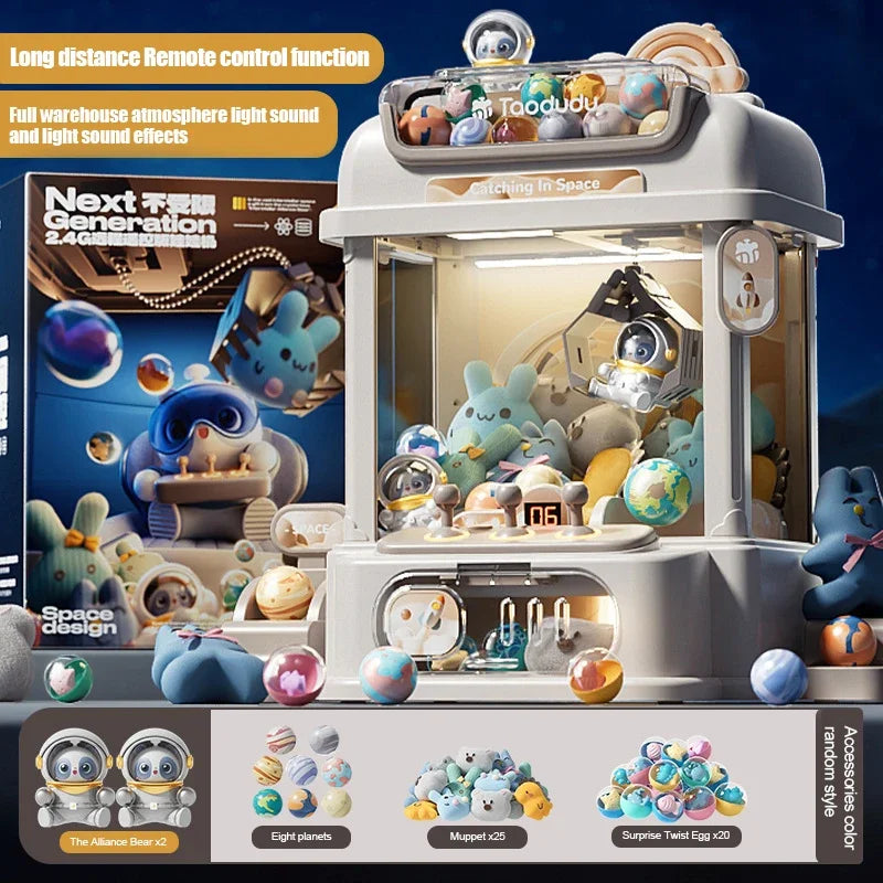 Claw Machine for Kids Doll Machine Toy for Kids Mini Cartoon Claw Crane Machines with Light Music Home Doll Grasping Machine