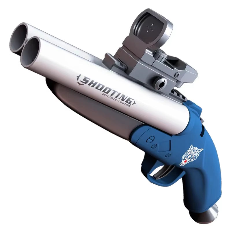 Double-Barreled Spray Shell Soft Bullet Gun Can Fire Short Hand Cannon Shotgun Outdoor Toy Gun Christmas Birthday Gift 2025